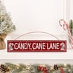 Sleigh Bells Metal Hanging Plaque - Candy Cane Lane