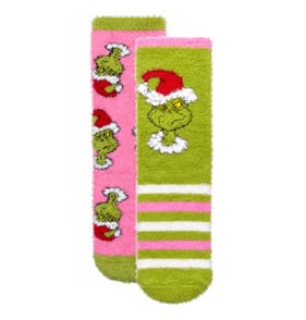 Grinch Kids Pink & Green Odd Socks - Size 9-12