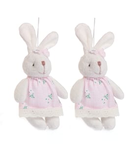 Hoppy Easter Plush Hanging Bunny - Pink