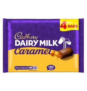Cadbury Dairy Milk Caramel Chocolate Bar 4 Pack Multipack 148g