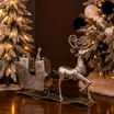 Frosted Spirit Metal Reindeer With Sleigh 
