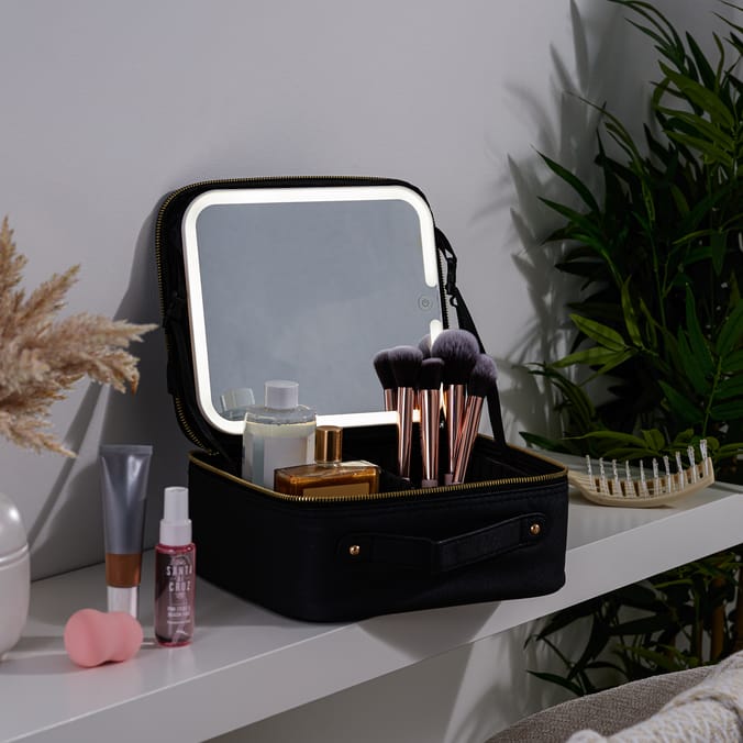 Portable Cosmetic Case with LED Mirror