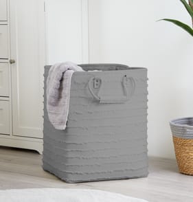 Home Collections Tufted Laundry Basket - Grey