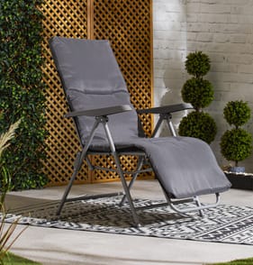 The Outdoor Living Collection Capri Padded Relaxer Chair - Charcoal