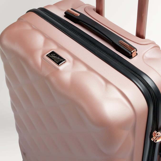 Salisbury Embossed Quilted Shell Suitcase Set Of 3