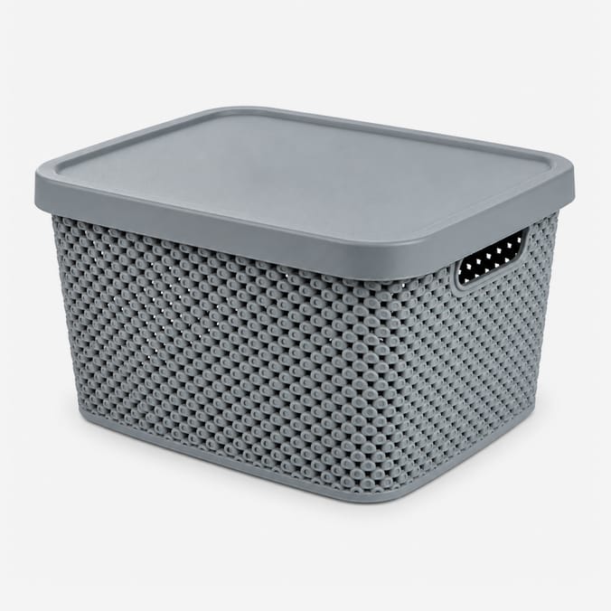 Diamond Storage Basket with Lid 7 Litre