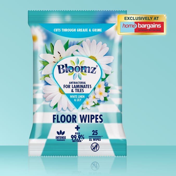 Bloomz Antibacterial XL Floor Wipes 25s - White Linen & Lily