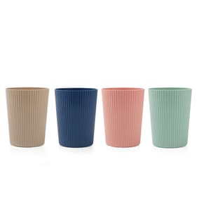 Summer Ribbed Tumblers 4 Pack - Multi-Colour