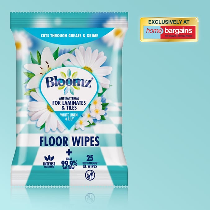 Bloomz Antibacterial XL Floor Wipes 25s - White Linen & Lily