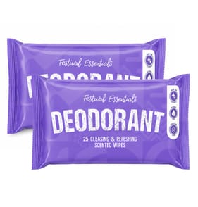 Festival Essentials Deodorant Wipes x2