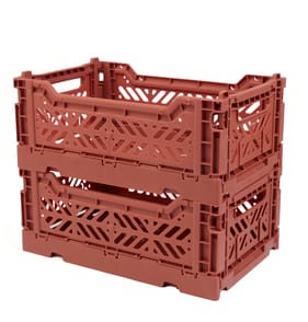 Utility Set Of 2 Small Collapsible Basket - Burnt Sienna