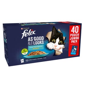Felix As Good As It in Jelly Wet Cat Food 85g x40 - Ocean Feasts Selection