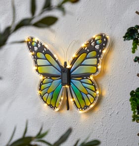Firefly Solar Light Co Butterfly Solar Wall Art - Yellow