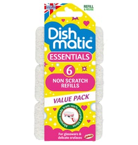 Dishmatic Essentials Non Scratch Refills 6 Pack