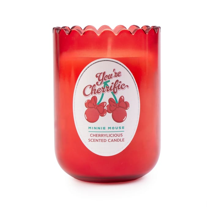 Disney Minnie Mouse Cherries Glass Candle - Red