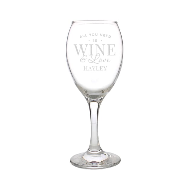 Personalised 'All You Need Is Wine' Wine Glass Home Bargains