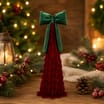 Festive Feeling Alpine Woods Flocked Bow Tree Christmas Decoration