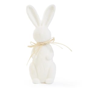  Hoppy Easter Flocked Rabbit 12" - White