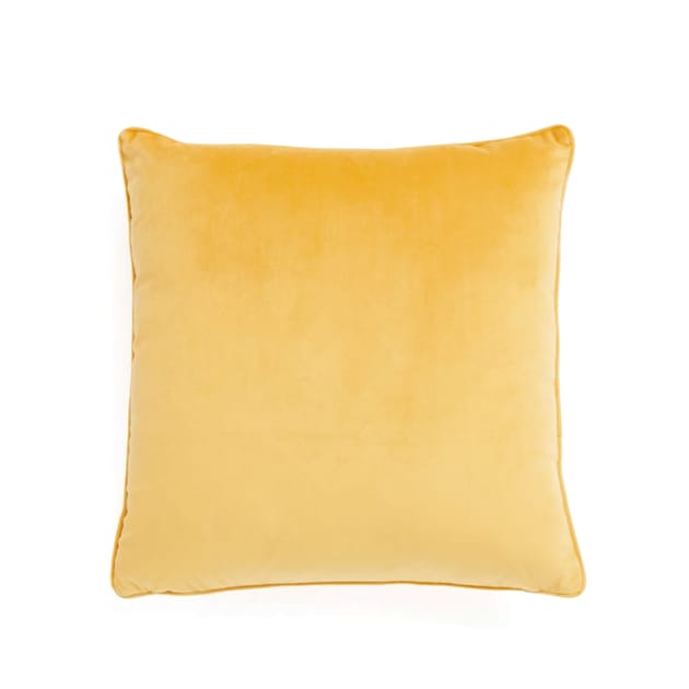 Home Collections Velvet Cushion Yellow Home Bargains
