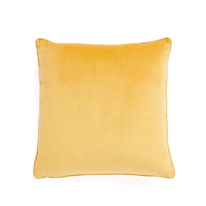  Home Collections Velvet Cushion - Yellow
