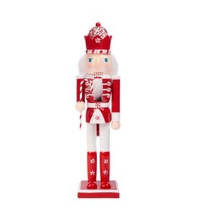 Sleigh Bells Wooden Christmas Nutcracker 38cm - Candy Cane
