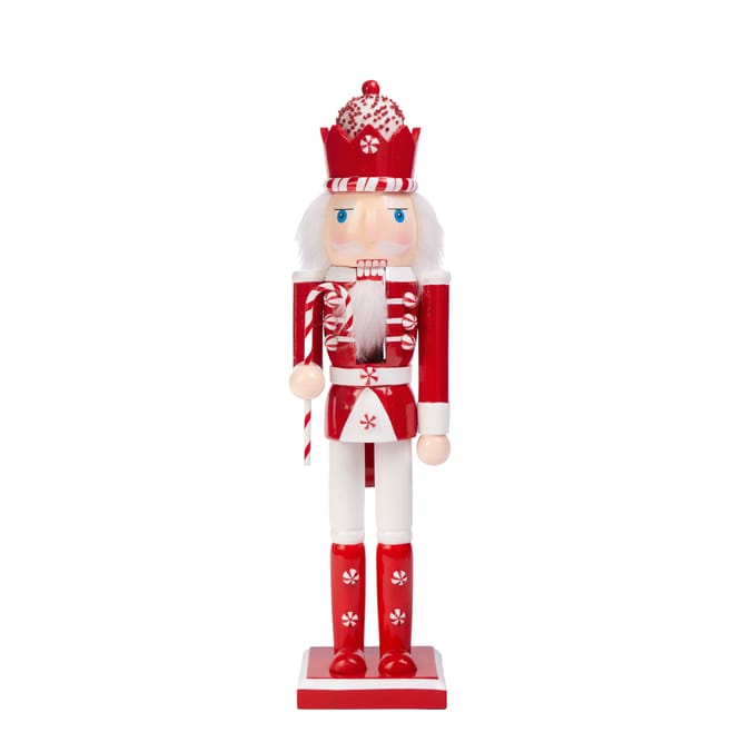 Sleigh Bells Wooden Christmas Nutcracker 38cm - Candy Cane