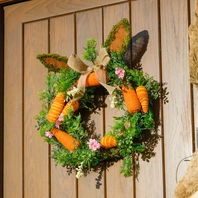 Happy Easter Easter Carrot Bunny Wreath