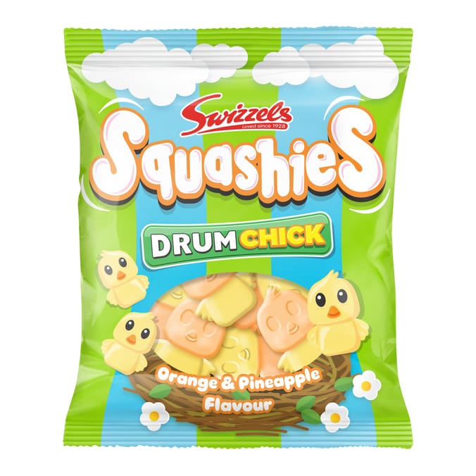 Swizzels Squashies Drum Chick Orange & Pineapple Flavour 120g