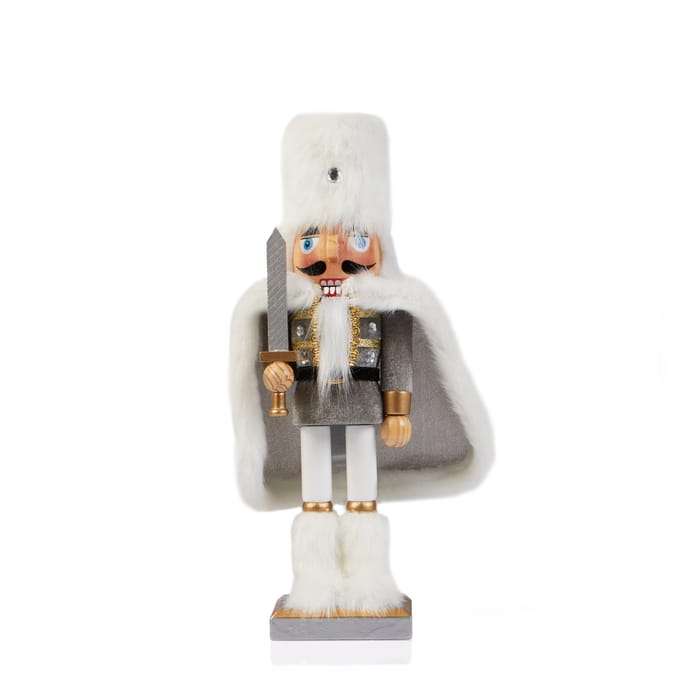 Nordic Spirit Wooden Nutcracker 25cm - Silver