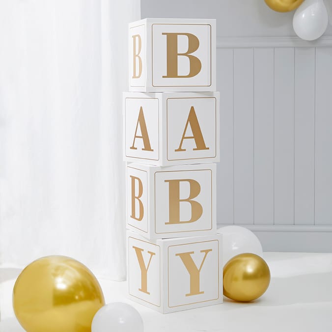 Let's Party Letter Cube Decorations - Baby