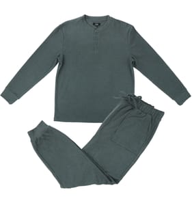Jeff & Co By Jeff Banks Green Henley Mens Pyjama Set