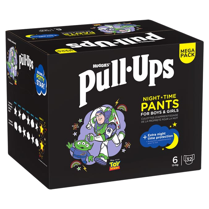 Huggies Pull-Ups Night Time Nappy Pants Mega Pack 32's Size 6