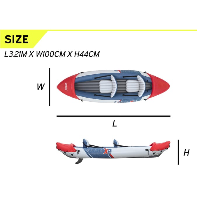 Hydro-force 2 Person Inflatable Kayak Set - Rapid X2