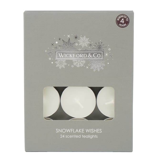 Wickford & Co Scented Tealights 24 Pack - Snowflake Wishes