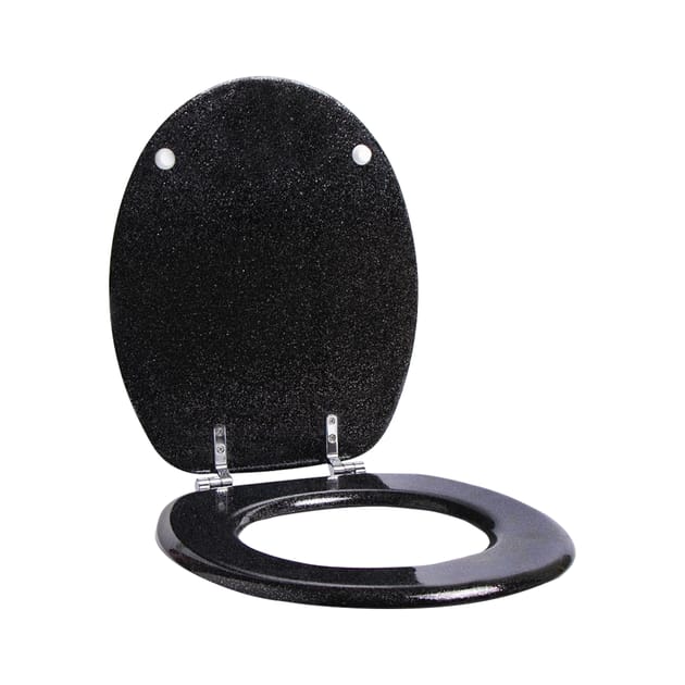 Black and silver toilet seat discount