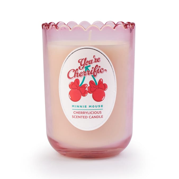  Disney Minnie Mouse Cherries Glass Candle - Light Pink 