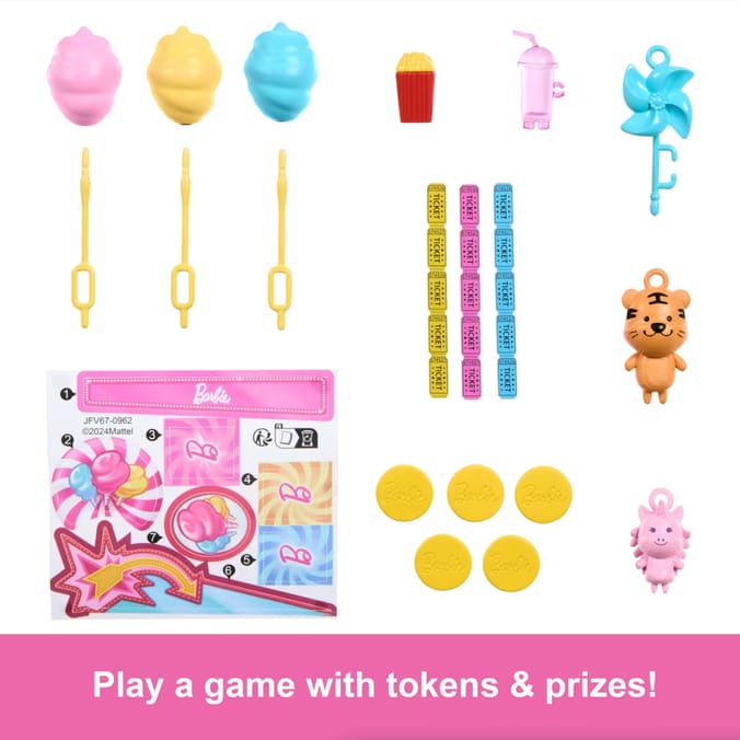 Barbie Mysteries Beach Detectives Barbie “Malibu” Doll, Cotton Candy Game Playset & Accessories