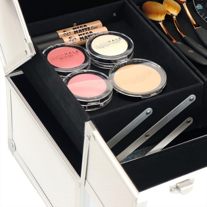 Silver Aluminium Large Cosmetic Case - Silver