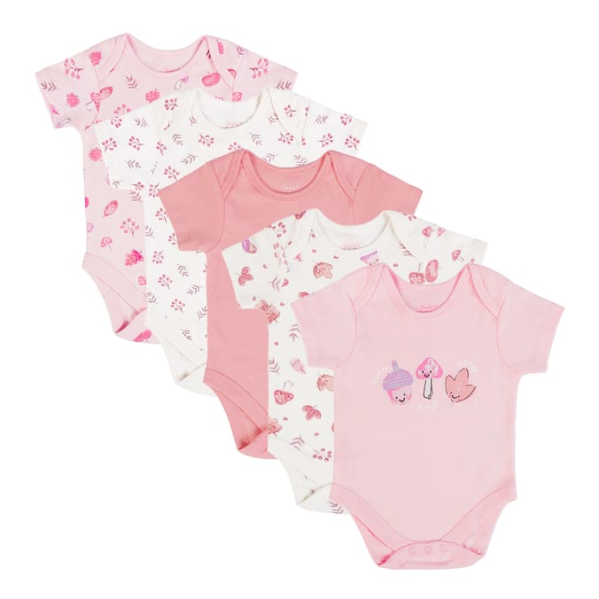 Pure Baby Short Sleeved Bodysuits 5 Pack 