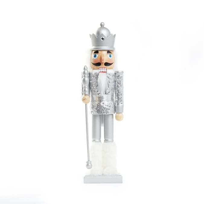 Festive Feeling 38cm Glitter Nutcracker Home Bargains