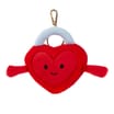 With Love Valentines Red Padlock Keyring Plush