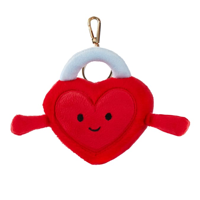  With Love Valentines Red Padlock Keyring Plush