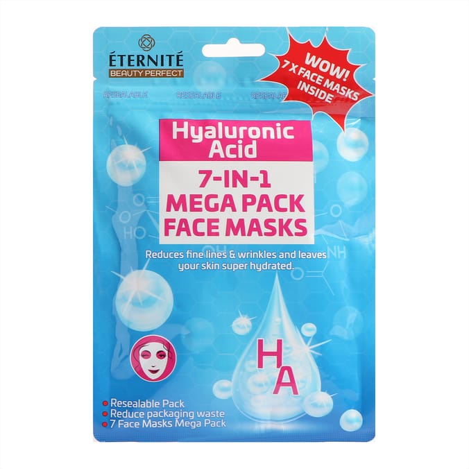 Eternite Face Masks 7 Pack - Hyaluronic Acid