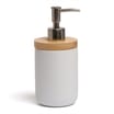 Bath Bamboo Lid Ceramic Soap Dispenser - White