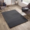 Luxe Plain Faux Fur Rug - Charcoal