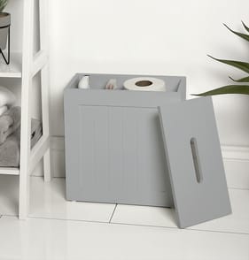 Bathroom Lidded Storage Box - Grey