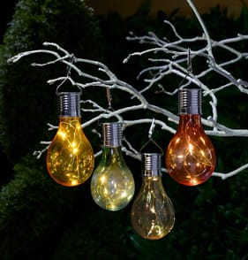 Firefly Assorted Plastic Colour Light Bulb Solar Light x6