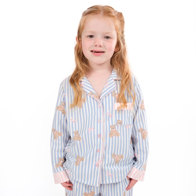 Originals Girls Blue Stripe Bear Pyjamas