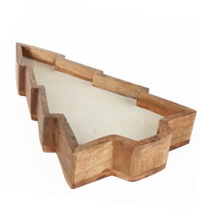 Festive Feeling Wooden Shaped Tree Candle - Balsam & Birch 