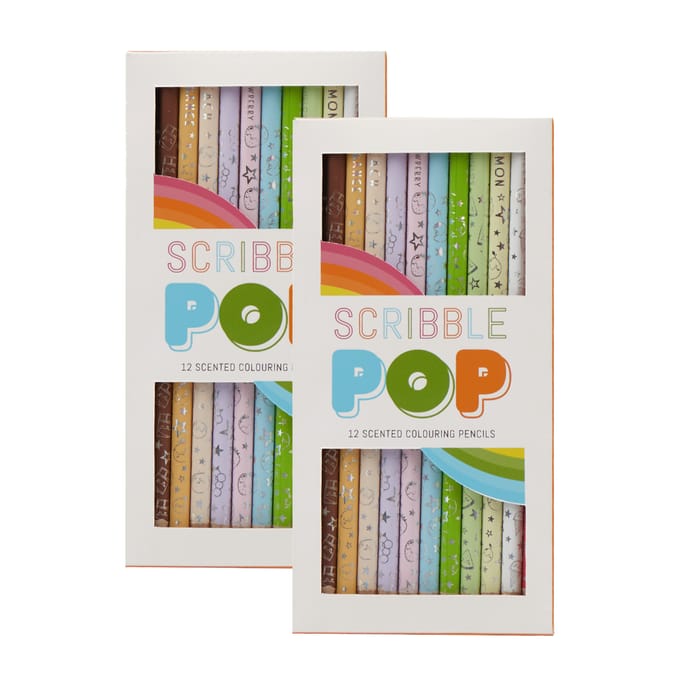 Scribble Pop Scented Colouring Pencils 12 Pack x2
